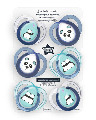 Tommee Tippee Anytime Soother, Pack of 6, (0-6 months)